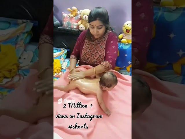 Baby Massage‍️ | How to give baby their first massage  #shorts #trending #baby #babymassage