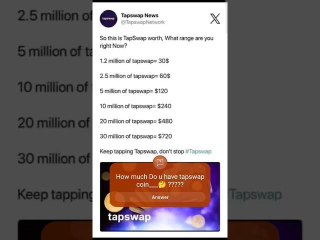 Tapswap coins Price list unbelievable #tapswap #tapswapmining #tapswapupdate