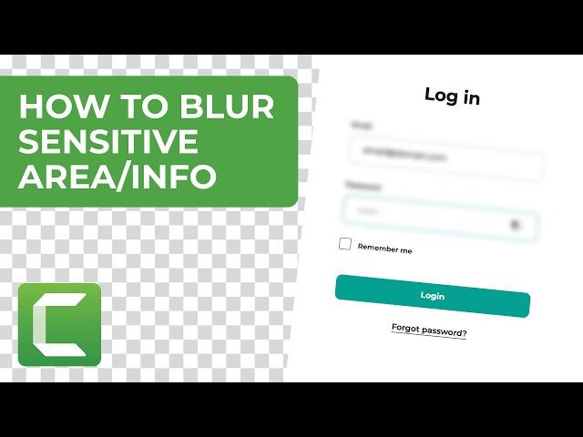 How to Blur Sensitive Information Area in Camtasia