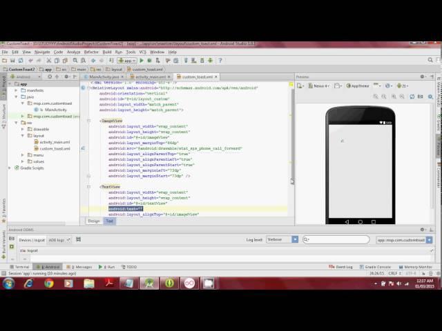 Custom Toast in Android Studio