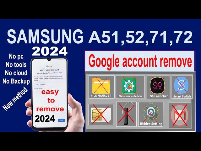 SAMSUNG A51 A52 A70 A71 FRP BYPASS 2024 Google account remove hard reset 2024 without computer