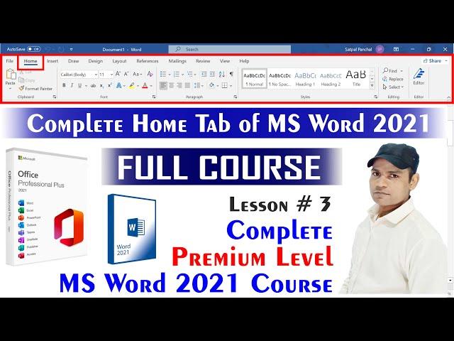 Complete Home Tab of MS Word 2021 | Complete MS Word 2021 Course