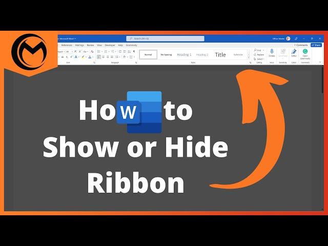 How to Show or Hide Ribbon Bar in Microsoft Word