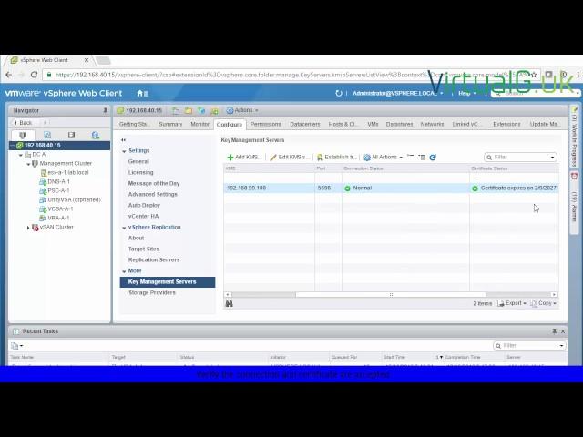 vSphere 6.5 Virtual Machine VM Encryption in 2 minutes - VirtualG.uk