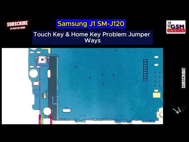 Samsung J1 2016 SM-J120 Touch Key & Home Key Problem Repair All Supply Line Jumper Ways #gsmsanjoy