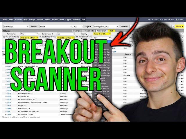 How To Create A Winning Finviz Breakout Scanner | Find Stocks Before They Breakout