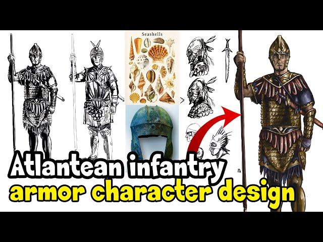 Ancient Fantasy Character Design - Armor, Weapons with References / Návrh postavy pro fantasy svět