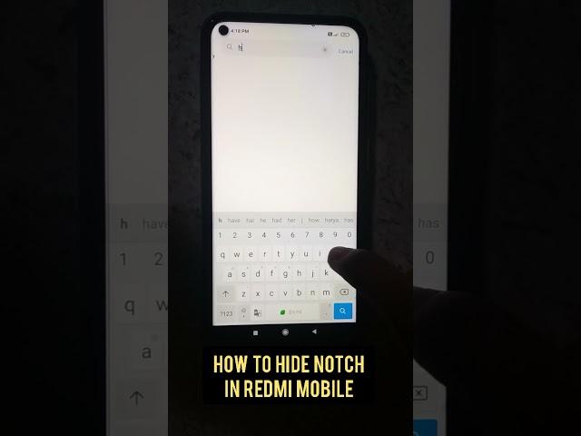 how to hide notch in redmi mobile #short #shortvideo #firstshort #youtubeshort