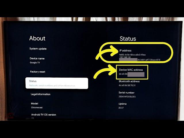 HISENSE Smart Google TV : How to Find IP Address and MAC Address | 2 Ways