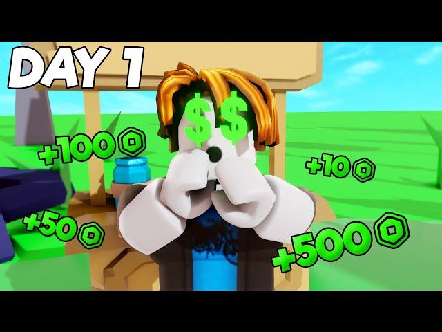 0 to 10k Robux Challenge on an Alt - Day 1 (Roblox Pls Donate)