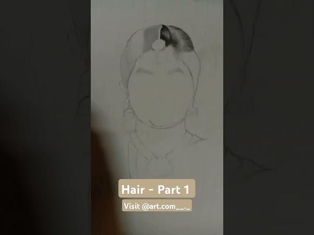 Hair portion in Portrait.. @Art.hobbystudio  #portraitdrawing #pencilsketch