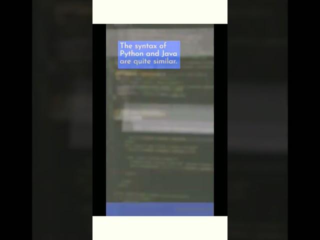 Java Vs Python | Python : Syntax | #coding #java #programming #python #shorts #short