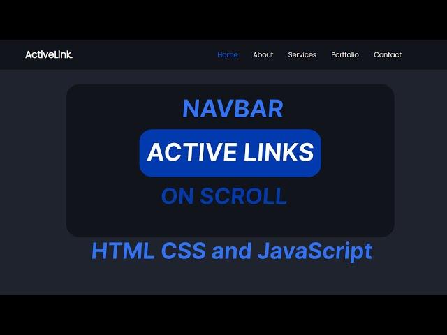 How to Create an Active Nav Link on Scroll using HTML CSS and Javascript | Active Menu Class