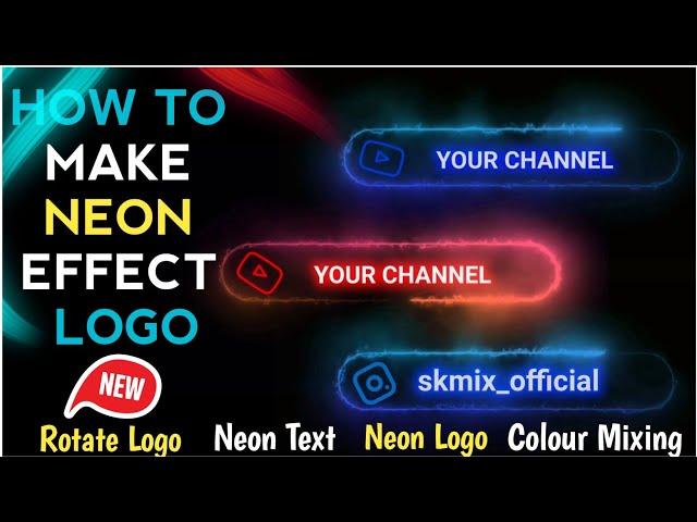 how to make trending neon effect logo | Neon logo kaise banaye | how to Make neon in kinemaster