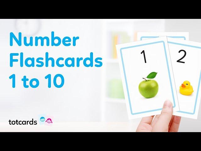 Number flashcards - Numbers flash cards for kids - learn numbers 1-10 - Totcards (4K)