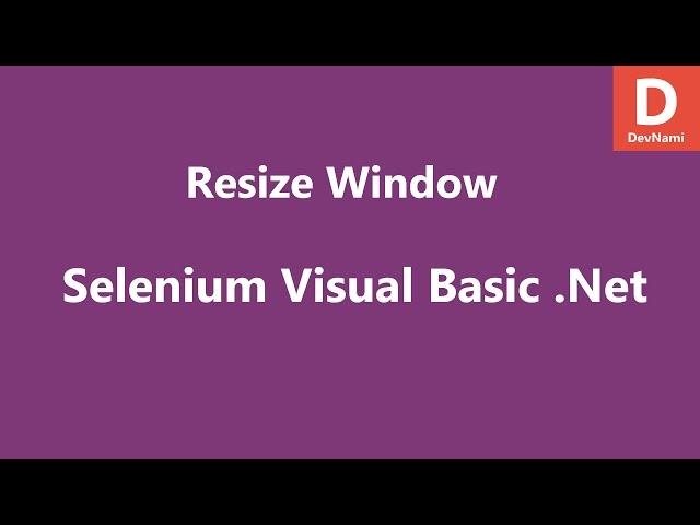 Selenium Visual Basic .Net Resize Window