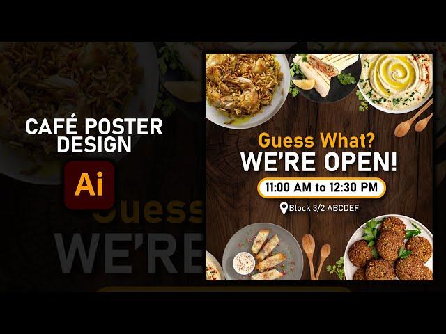 Create a Stunning Café Poster Design in Adobe Illustrator | Easy Step-by-Step Tutorial