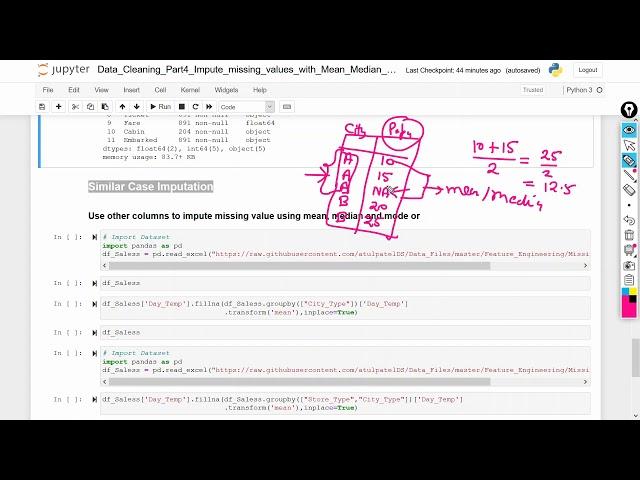 Hands-on Handling missing value using Mean Median mode with Python | Data Cleaning Tutorial 8