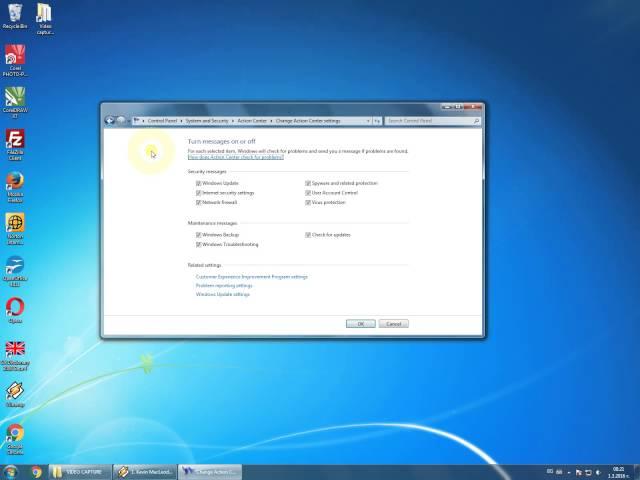 How to Turn Off the Action Center Notifications in Windows 7