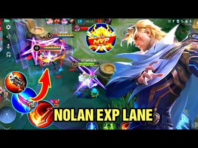 Nolan New Hero Exp Lane Gameplay  Build Top 1 Global Nolan ️️ Mobile Legends √