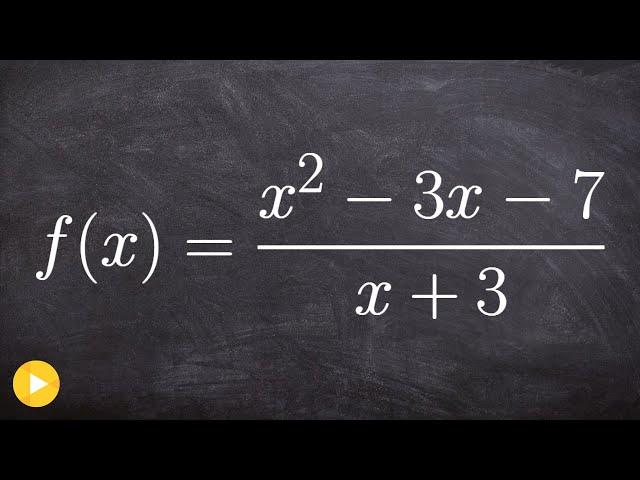 Learn How to Determine Slant Asymptote of a Rational Function