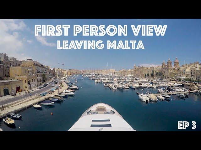 Yacht Crew Leaving a Port - First Person View