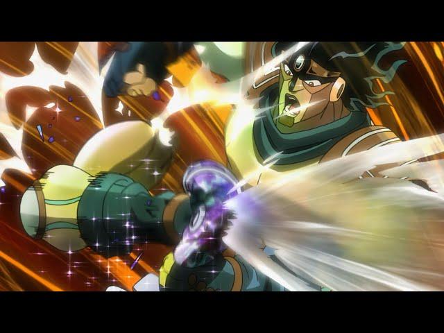 Star Platinum beats up Hierophant Green SFX Only