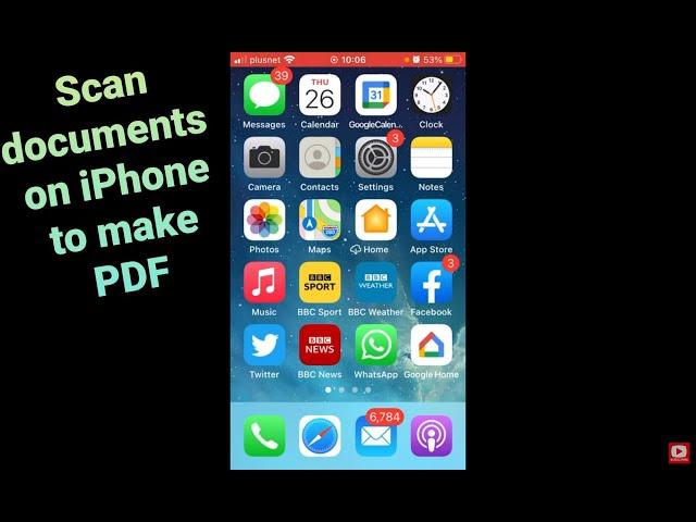 How to scan a document on iPhone or iPad | create PDF file | ios Iphone 13, 12, 11, X,  8, 7, 6s, SE