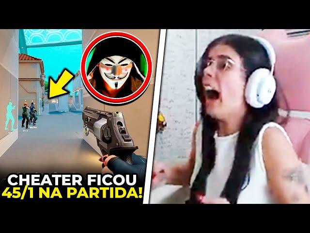 STREAMER ENCONTRA JETT USANDO HACK AO VIVO NO VALORANT! PAULA NOBRE TILTOU COM ULT - VALORANT CLIPS