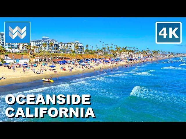 [4K] Oceanside Beach in San Diego County California USA - 4th of July Walking Tour & Travel Guide 