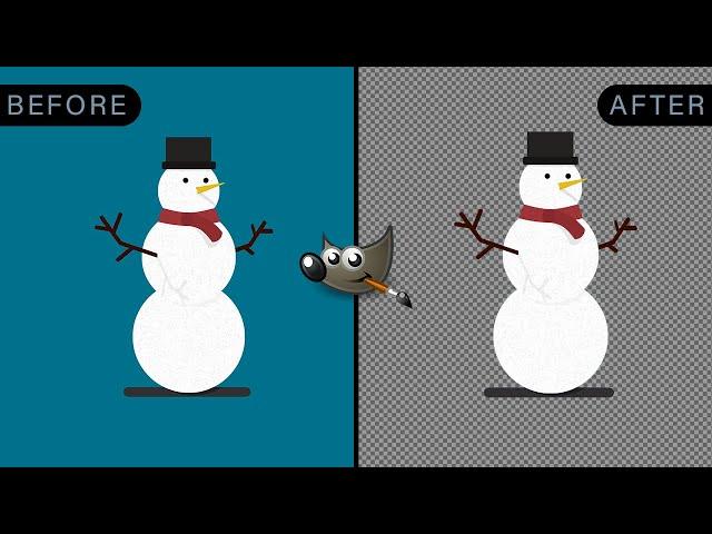 How to create a transparent background in Gimp | Select by Color Tool