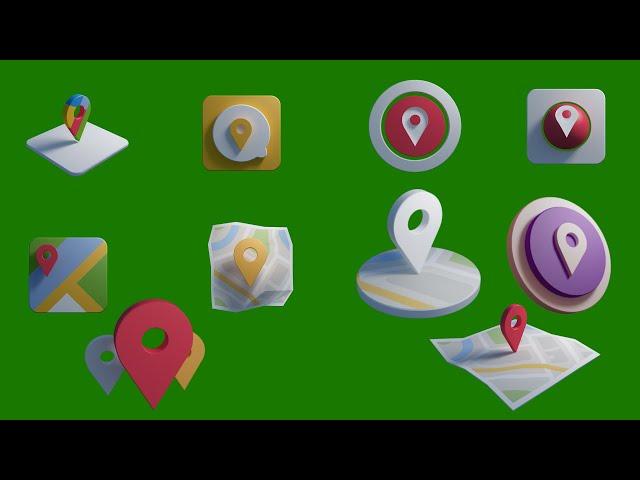 Location Icon GREEN SCREEN 4K. Free for your video's projectFree  downlode