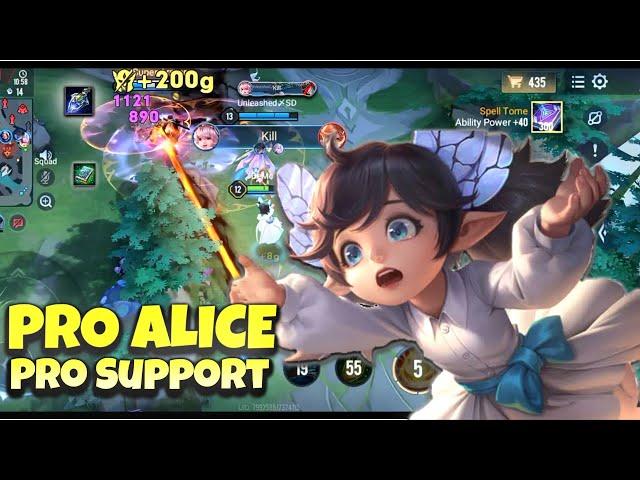 AOV : Alice Support Pro Gameplay | Full Magic Build | S Tier Champ Control Enemies || Arena Of Valor