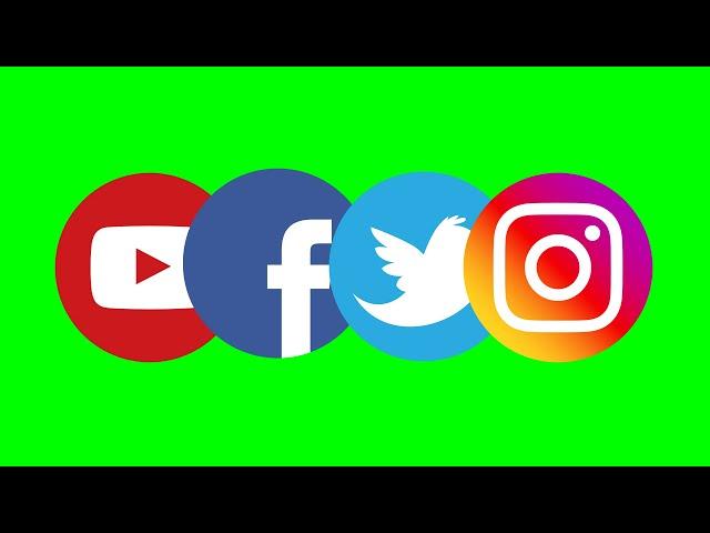 Free and Simple Green Screen Social Media Icons (NO COPYRIGHT) without Names & IDs For Designers