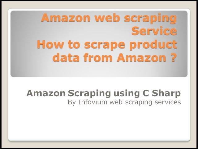 how to scrape data from amazon using c sharp