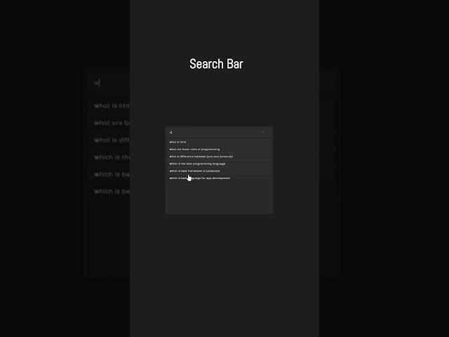 Autocomplete Search Bar in Html CSS JavaScript #searchbar #autocomplete #webdesign #coding