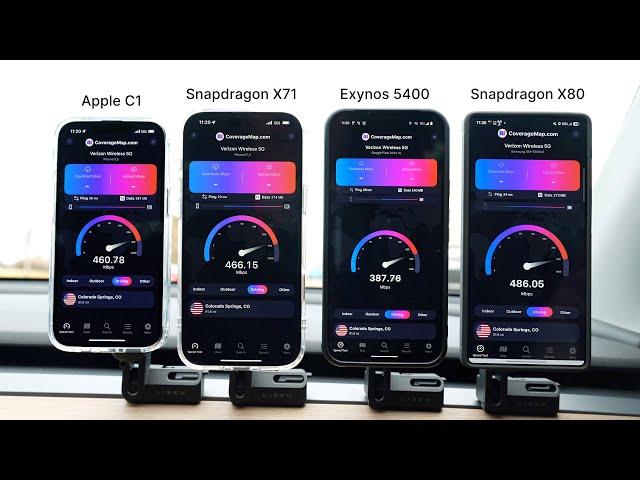 Apple C1 Cellular Test! (C1 vs. X71 vs. X80 vs. Exynos 5400)