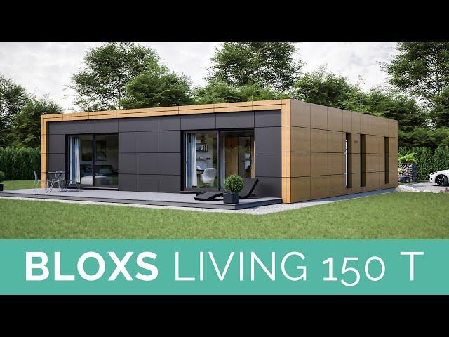 BLOXS LIVING 150 T - Superlativ Modulhaus mit großzügigem Wohn-Ess-Bereich und zwei Schlafzimmern