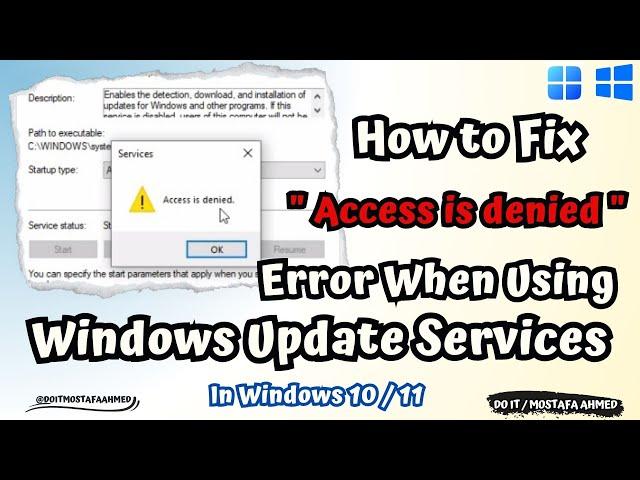 How to Fix "Access Is Denied" Error When Using Windows Update Service #doit_mostafa