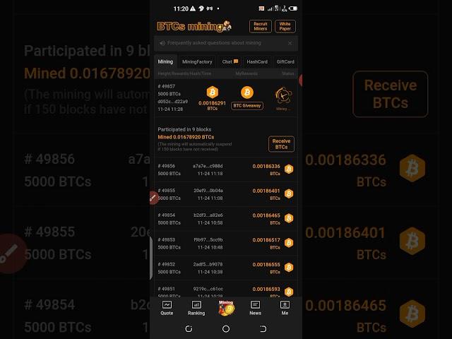 How to mine btcs and BTC through the SATOSHI MINING APP