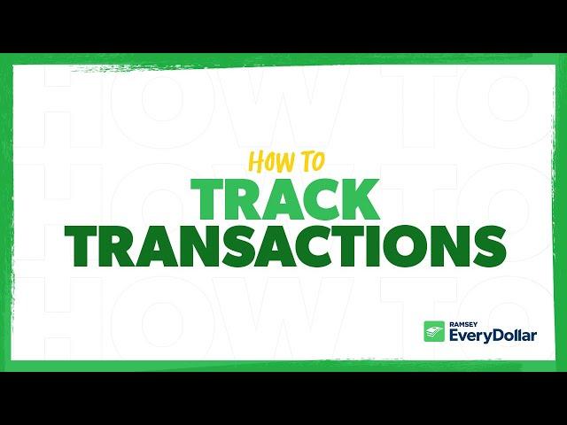 How to Track Transactions in EveryDollar