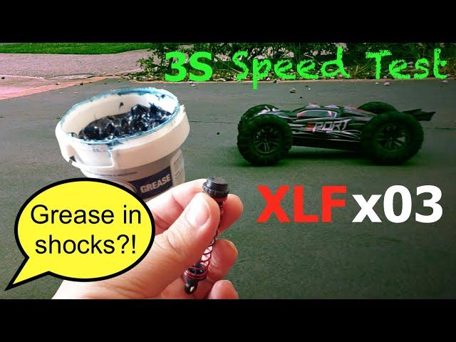 XLF X03 1/10 4WD Brushless RC 3S SPEED TEST and Greased Shocks