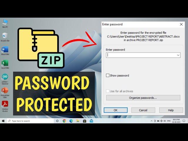 How to create password protected ZIP folder | Convert files to secured zip files