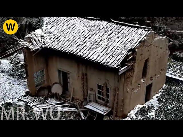 The middle-aged man renovating a old house that is about to collapse