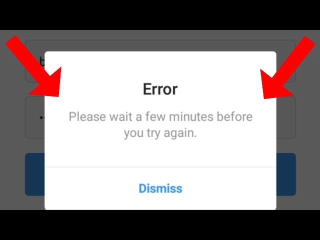 Fix please wait a few minutes before you try again instagram login error | Problem Solved