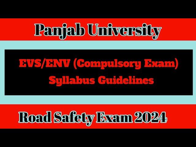 EVS Exam Syllabus|| Road Safety Exam||June 2024 Online Examination