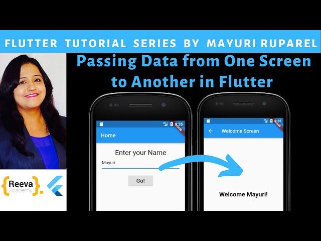 Passing data between two screens in Flutter Application | Learn Flutter with Mayuri Ruparel