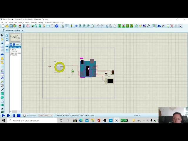 Simulasi Sensor Tekanan Piezoelectric pada Proteus