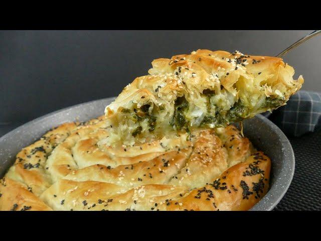 Spinach Cheese Pie with Filo Dough! Delight how delicious!