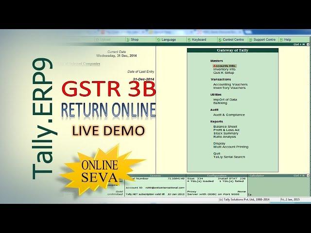 Filing GSTR 3B ||  through Tally erp.9 and GSTIN Portal - First Return of GST